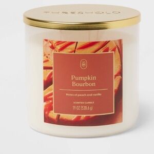New Threshold Pumpkin Bourbon 3 Wick Candle - White and Gold